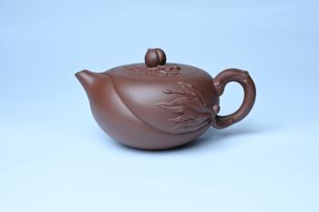 美壶定制紫砂壶 紫砂壶特惠 1993年国工杨军保精致特好紫泥蟠桃壶 原矿紫泥 - 紫砂壶信息网