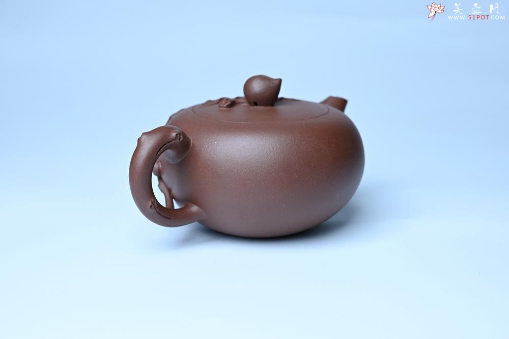 紫砂壶图片：紫砂壶特惠 1993年国工杨军保精致特好紫泥蟠桃壶 - 紫砂壶信息网