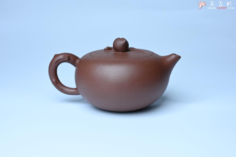 紫砂壶图片：紫砂壶特惠 1993年国工杨军保精致特好紫泥蟠桃壶 - 紫砂壶信息网