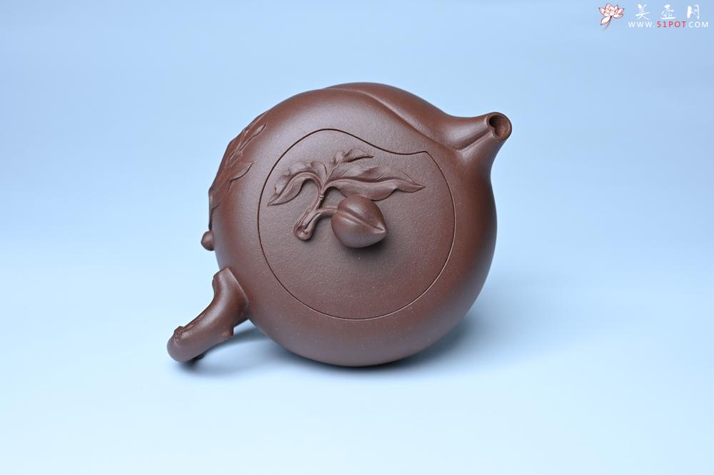 紫砂壶图片：紫砂壶特惠 1993年国工杨军保精致特好紫泥蟠桃壶 - 紫砂壶信息网