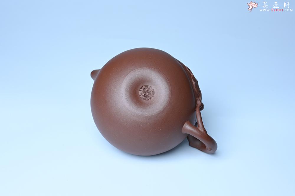 紫砂壶图片：紫砂壶特惠 1993年国工杨军保精致特好紫泥蟠桃壶 - 紫砂壶信息网