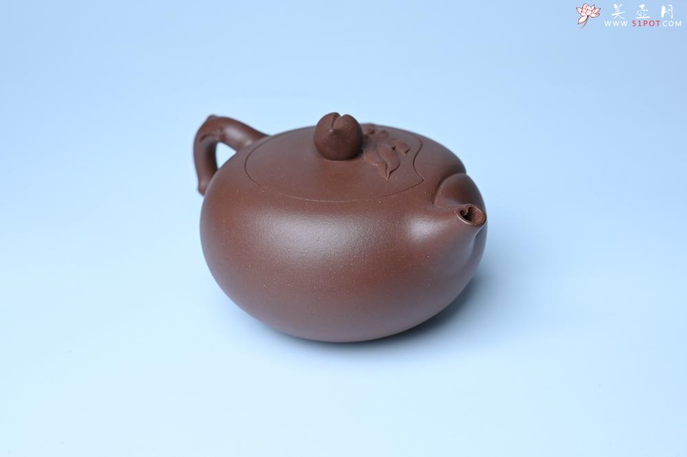 紫砂壶图片：紫砂壶特惠 1993年国工杨军保精致特好紫泥蟠桃壶 - 紫砂壶信息网