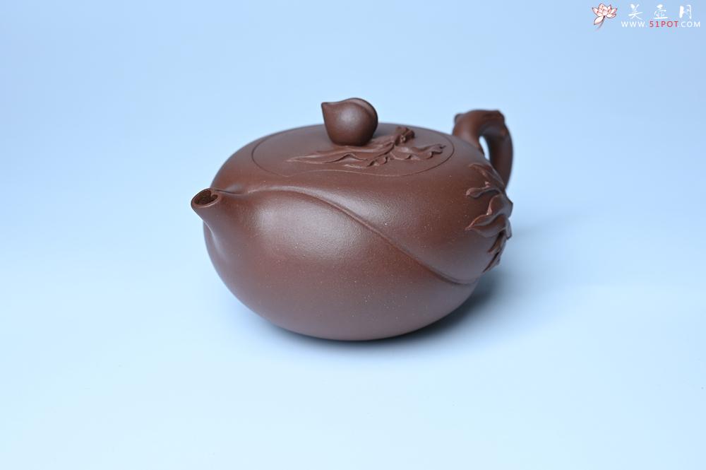 紫砂壶图片：紫砂壶特惠 1993年国工杨军保精致特好紫泥蟠桃壶 - 紫砂壶信息网