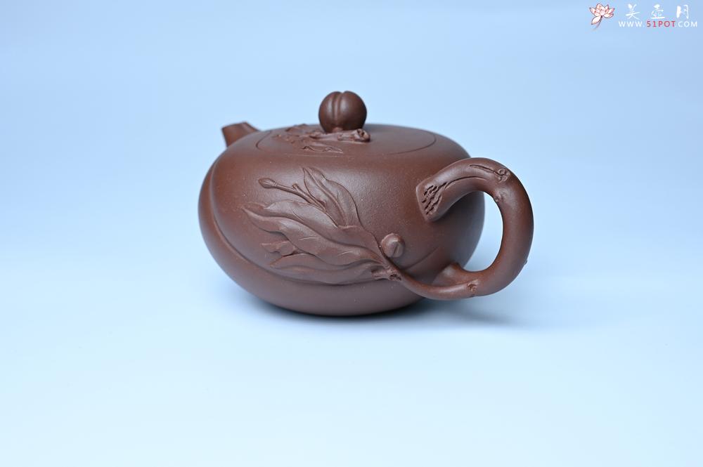紫砂壶图片：紫砂壶特惠 1993年国工杨军保精致特好紫泥蟠桃壶 - 紫砂壶信息网